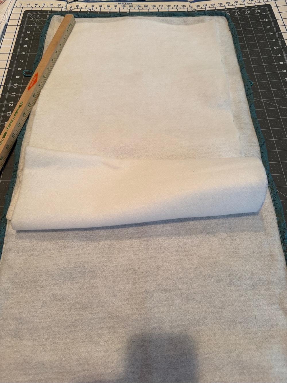 Project Handmade Quilted Roll-Up Organizer - Teal Gray Patchwork - Picture 9 of 13